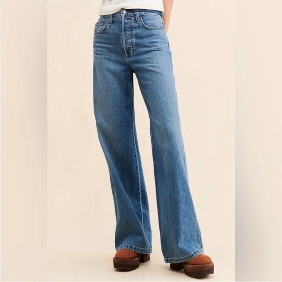 Favorite Daughter The Masha Jeans Super High Rise Wide Leg in Long Beach Size 28 - Picture 1 of 11